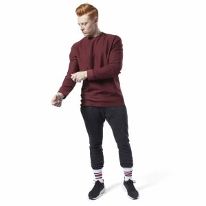 Reebok Training Essentials Twill Crew Sweatshirt Herren - Bordeaux - DE 219-OBE